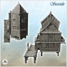 Medieval building on wooden dock with second floor and balcony (12)