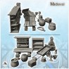 Bakery interior set with fireplace and shelves (2)
