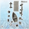 Fish shop accessory set with boat and exterior lights (3)