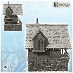 Medieval tavern with large entrance staircase and tiled roof (16)