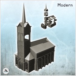 Modern wooden church with...