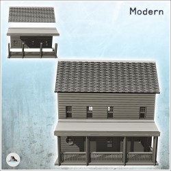 Maison moderne en lambris avec grand auvent et toit en tuile (7)