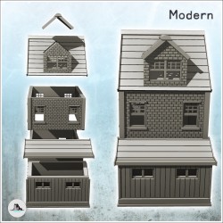 Maison moderne en briques à étage avec fenêtre en chien assis (8)