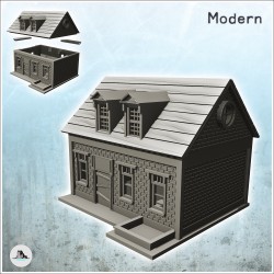 Modern brick house with...