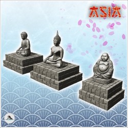 Set of three Asian Buddhist statues (5)