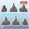 Set de trois statues asiatiques bouddhistes (5)