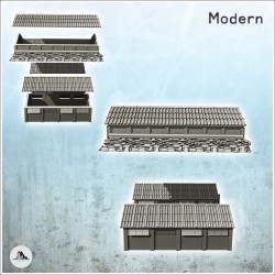 Set of three modern military barracks (1)