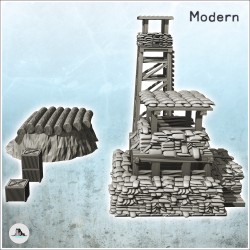 Set de fortifications pour base militaire moderne avec tour de guet (4)