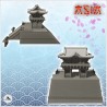 Large Asian temple with access stairs and low walls (12)