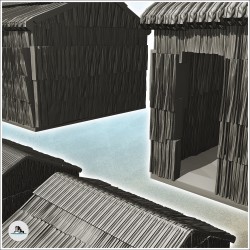Set of seven tropical wooden huts (13)