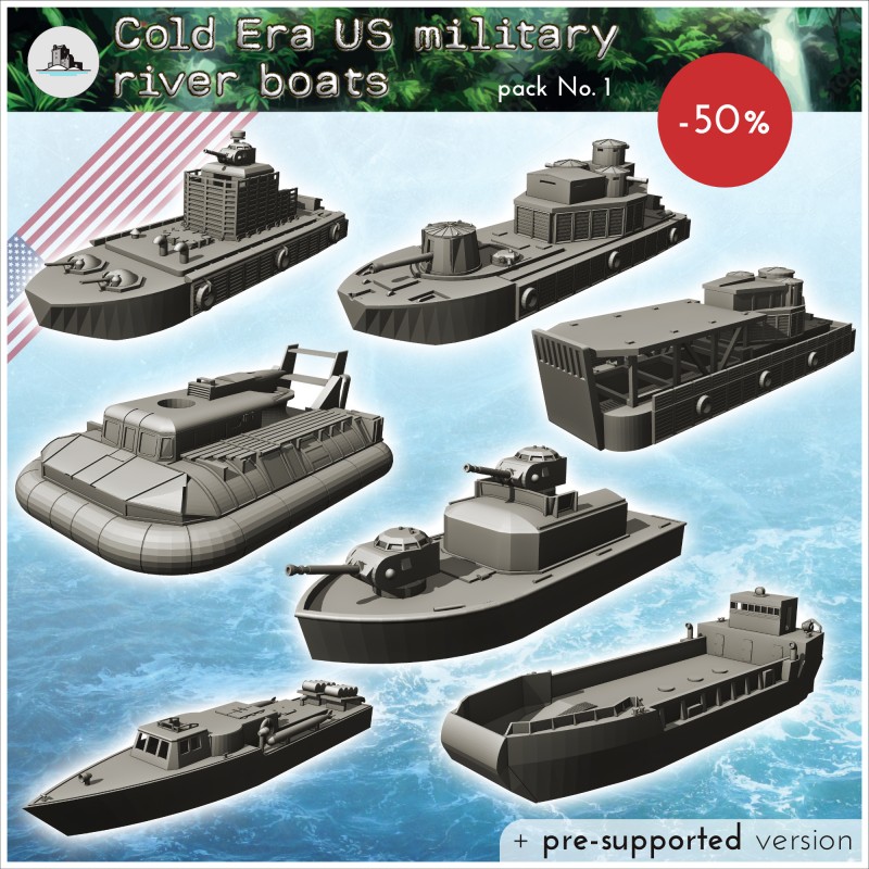 Cold Era US military river boats pack No. 1