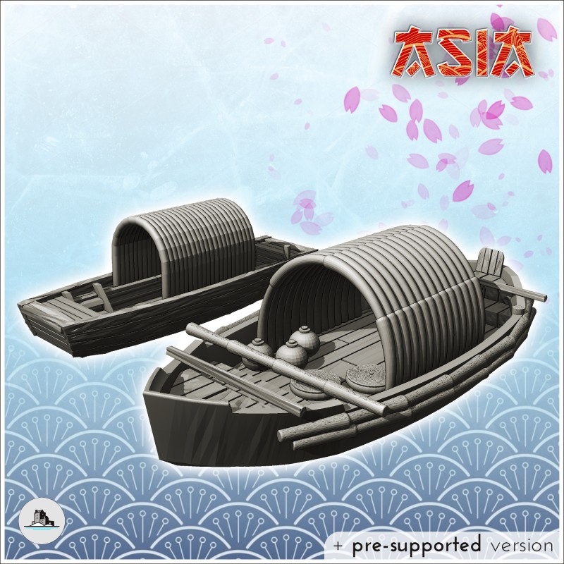Ensemble de deux bateaux traditionnels smapan asians