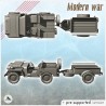 Camion Jeep Willys MB avec remorque