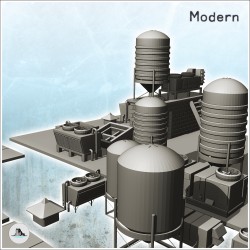 Modern city accessory set with modular sidewalks and roof equipment (1)