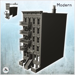 Modern residential building with escape ladder and access stairs (2)