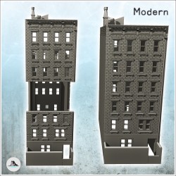 Modern brick building with low wall and chimney (4)