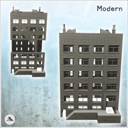 Immeuble moderne en briques avec plate-forme d'accès et double cheminées (8)