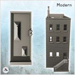 Immeuble moderne en briques avec fronton et cheminée (17)
