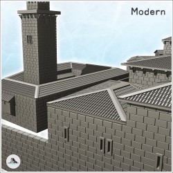 Grand ensemble de bâtiment de vielle ville européenne avec clochers et forteresse (11)