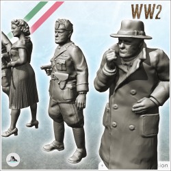 Characters of the escape of Benito Mussolini (Gran Sasso raid) with Otto Skorzeny