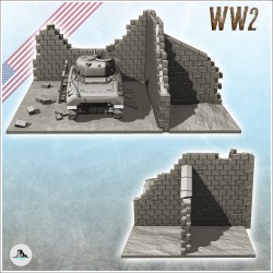 Ruine de Sherman M4 avec murs et bouts de bois (4)
