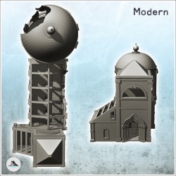 Ruine d'église avec dôme, charpente et clocher (4)