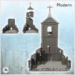 Église en ruine à clocher (avec version tour à dé) (9)