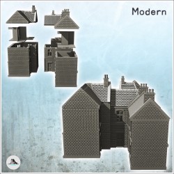 Set of brick houses with floors and store on the ground floor (10)