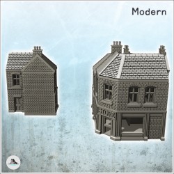 Set of brick houses with floors and store on the ground floor (10)