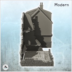 Set de maisons en ruine à étages et escalier (11)