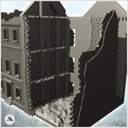 Set de trois bâtiments en ruine avec cheminée et boutique (24)