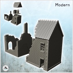 Set of two brick buildings...