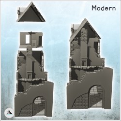 Set of two brick buildings with floors (28)