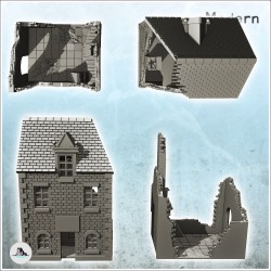 Set de deux bâtiments en brique à étage (28)