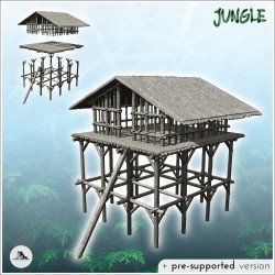 Structure en rondins surélevée avec toit (2)