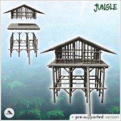 Raised log structure with roof (2)