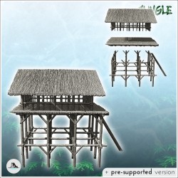 Structure en rondins surélevée avec toit (2)