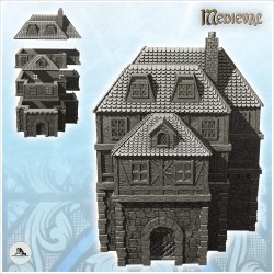 Medieval house with large roof and pointed centerpiece (24)