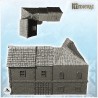 Medieval house with balcony and mixed thatch and slate roof (23)
