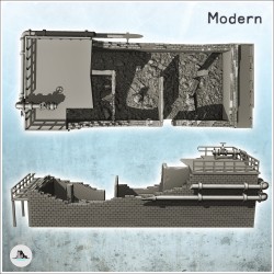Bâtiment industriel en brique avec escalier et canalisation (version en ruine) (1)