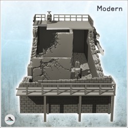 Bâtiment industriel en brique avec escalier et canalisation (version en ruine) (1)