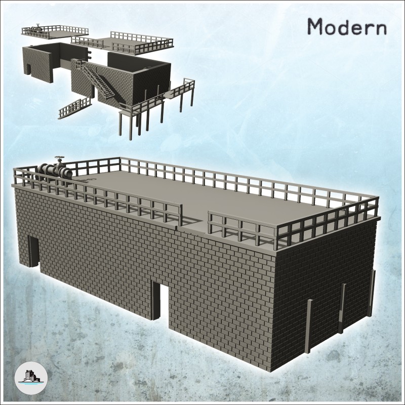 Bâtiment industriel en brique avec escalier et canalisation (version intacte) (2)