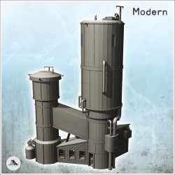 Double réservoirs à grains industriel avec annexe et tuyaux extérieurs (version intacte) (12)