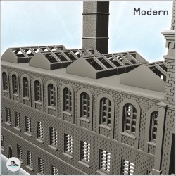 Grande usine industrielle moderne en brique à étages avec cheminée (version intacte) (13)