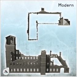 Large modern multi-storey brick industrial plant with chimney (destroyed version) (14)