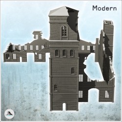Large modern multi-storey brick industrial plant with chimney (destroyed version) (14)