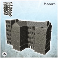 Grand bâtiment industriel en brique à étages et cheminée (15)