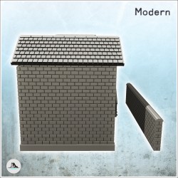 Bâtiments industriels en briques avec passerelle et muret (23)
