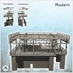 Plateforme industrielle en poutres d'aciers sur base en briques avec escalier d'accès (25)