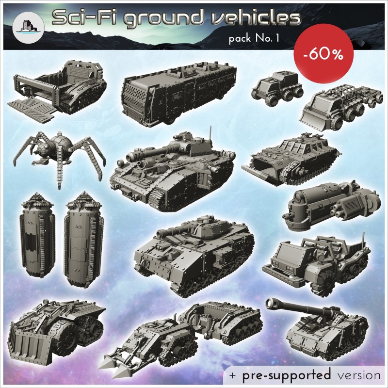 Sci-Fi ground vehicles pack No. 1